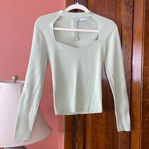 Zara Pastel Green Top